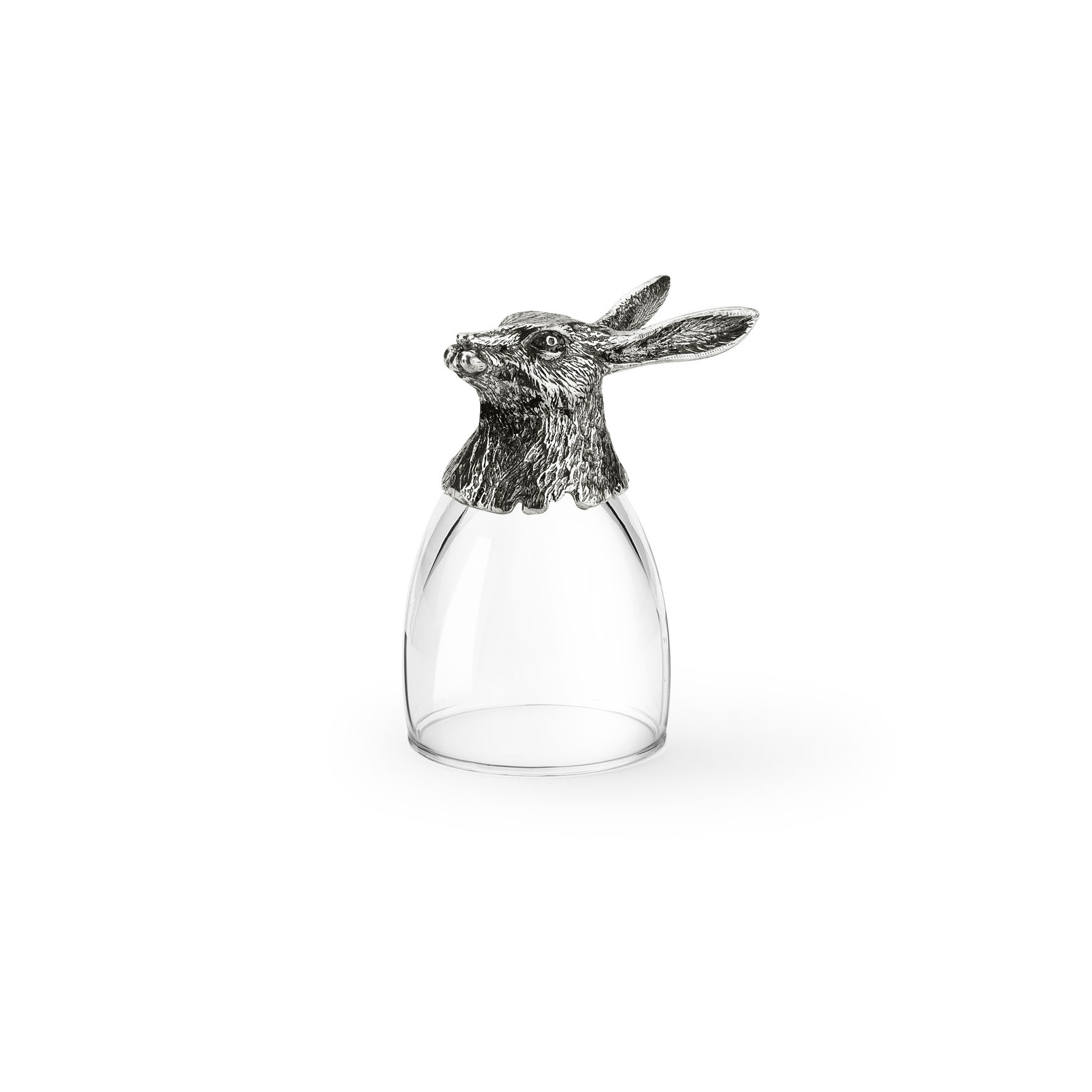 Tavşan Figürlü Kalay-Cam Kadeh
