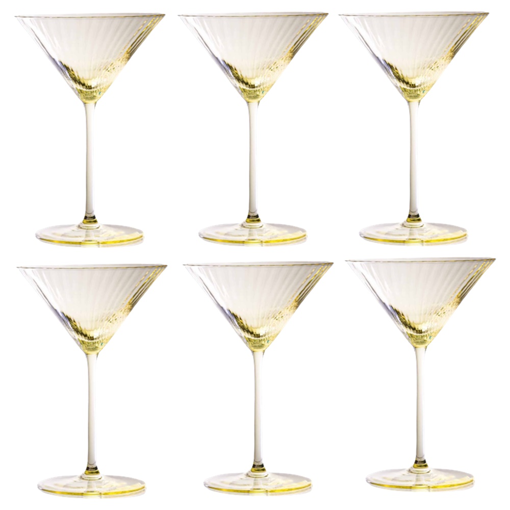 6 lı Martini Bardağı Limon Sarısı